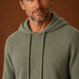 Men's Long Sleeve Hooded Knit Drawstring Sweater