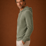 Men's Long Sleeve Hooded Knit Drawstring Sweater