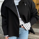 Women's Tailored Wool Button-Front Jacket
