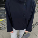 Women's Tailored Wool Button-Front Jacket