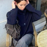 Women's Tailored Wool Button-Front Jacket