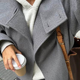 Women's Tailored Wool Button-Front Jacket