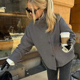 Women's Tailored Wool Button-Front Jacket