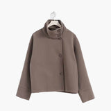 Women's Tailored Wool Button-Front Jacket
