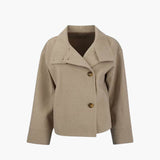 Women's Tailored Wool Button-Front Jacket