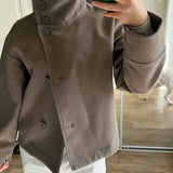 Women's Tailored Wool Button-Front Jacket