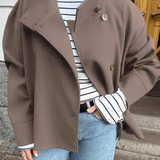 Women's Tailored Wool Button-Front Jacket