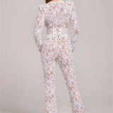 Ladies’ Lace Sequin Jumpsuit