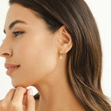 Gold-Plated Sterling Silver Clover Zirconia Earrings