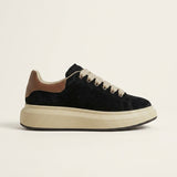 Women's Suede-Look Chunky Platform Lace-Up Sneakers