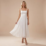 Women's Square Neck A-Line Midi Dress