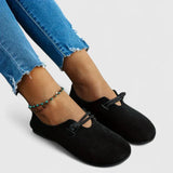 Square Toe Mary Jane Flats