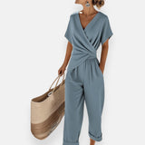 V-Neck Wrap Jumpsuit
