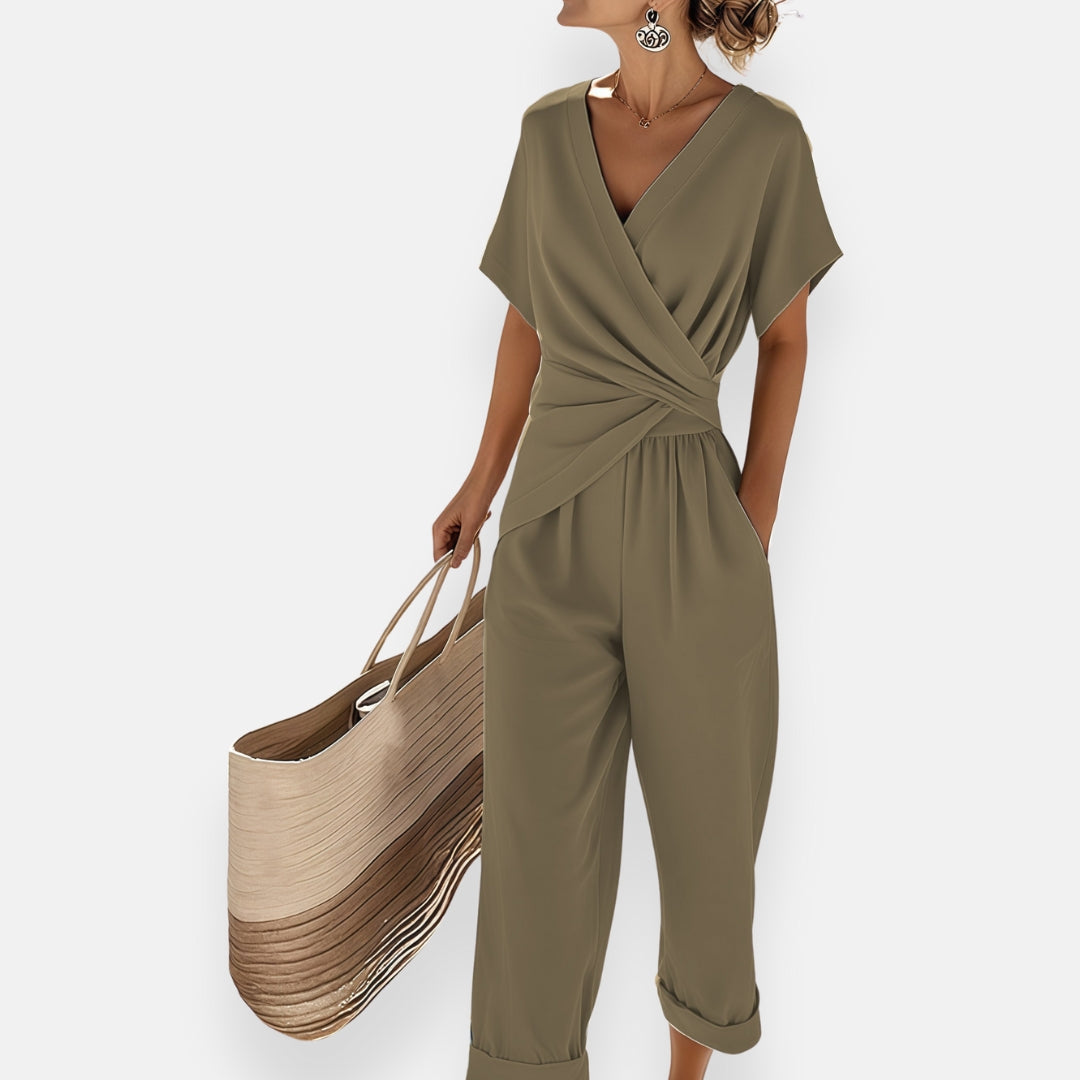 V-Neck Wrap Jumpsuit