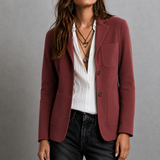 Women's Tailored Suede Blazer, Notch Lapel