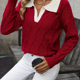 Women's Black Autumn Cable Knit Jumper