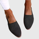 Woven Pointed Toe Mule Flats