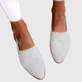 Woven Pointed Toe Mule Flats