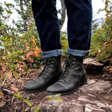 Men's Vintage Leather Lace-Up Boots, Rubber Sole