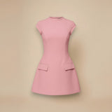 Women's High Neck Sleeveless Mini Dress
