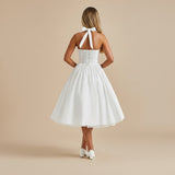 Women's Halter Fit and Flare Midi Dress